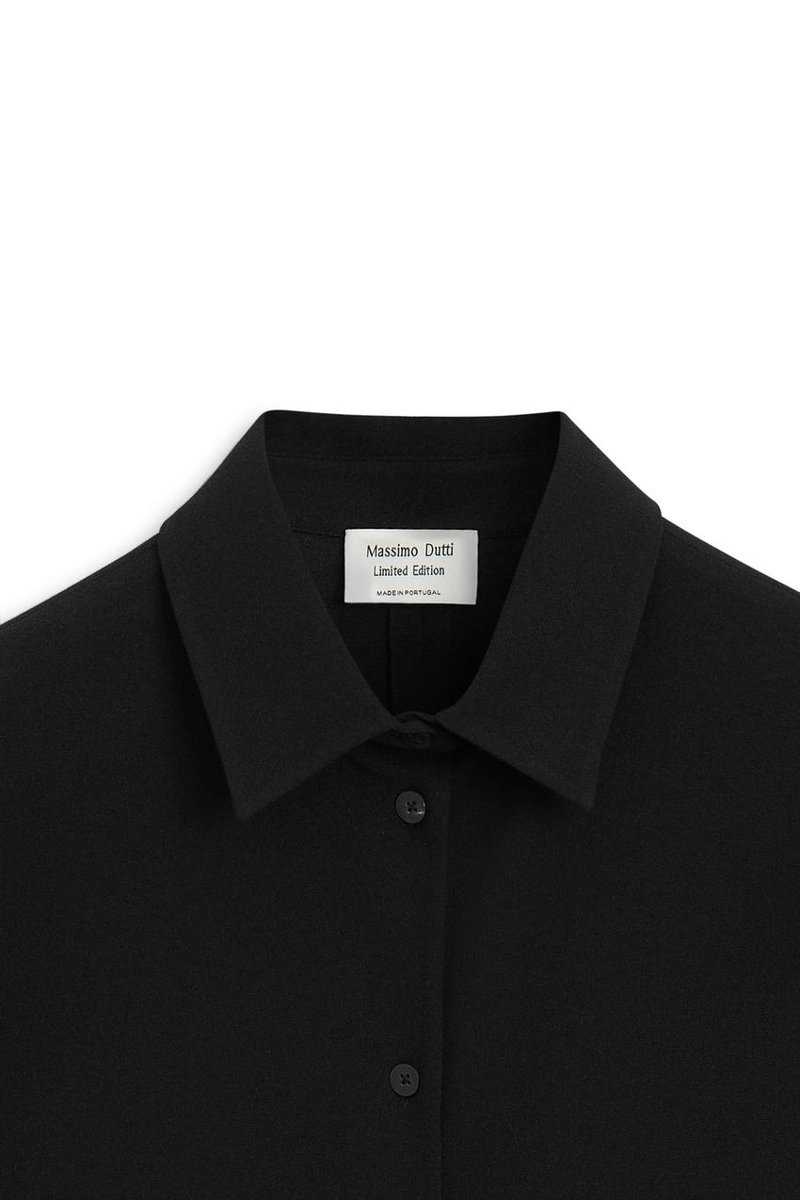 Рубашка из эластичной шерстяной смеси с длинным рукавом - лимитированная серия