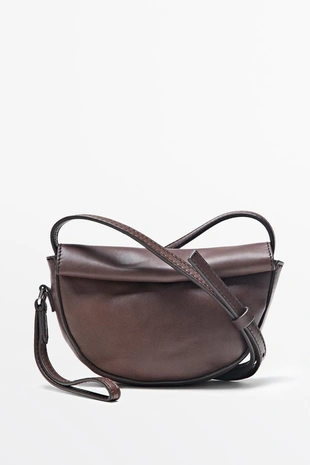 BROWN MARL | 4661/646/724 - Massimo Dutti Мини-сумка через плечо из наппы