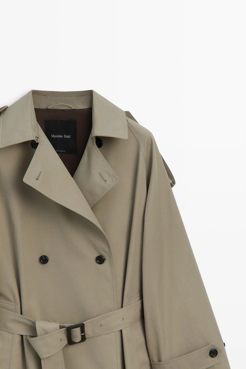 Двубортный тренч massimo dutti