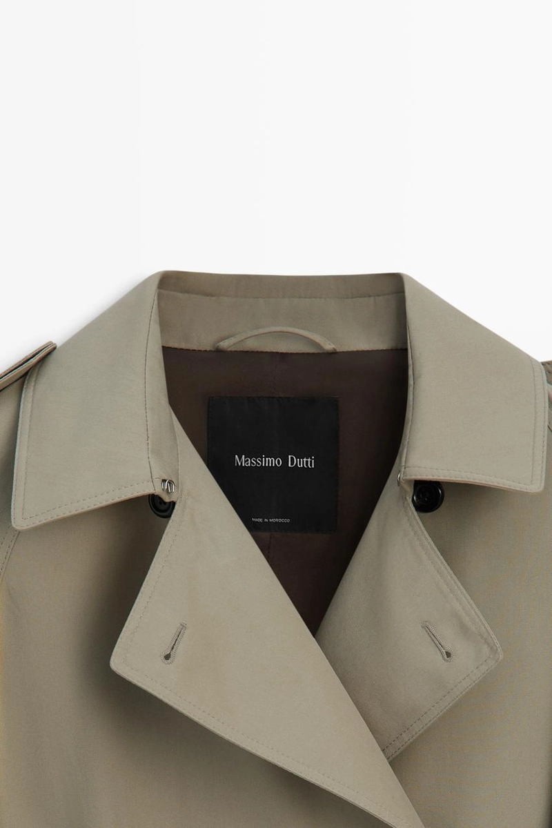 Двубортный тренч massimo dutti