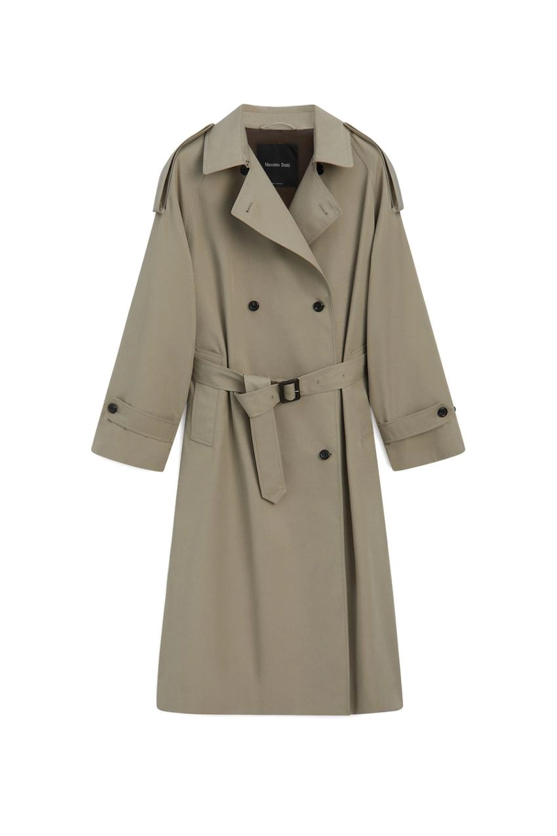 Двубортный тренч massimo dutti
