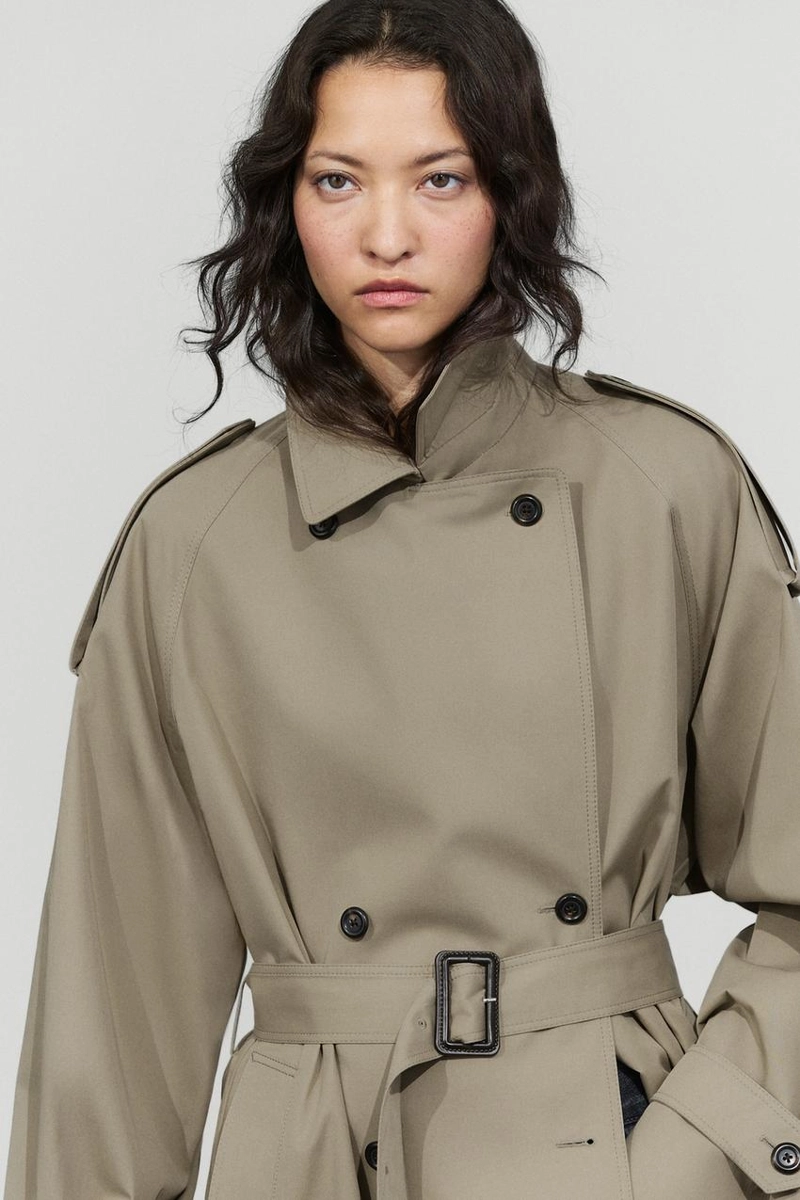 Двубортный тренч massimo dutti