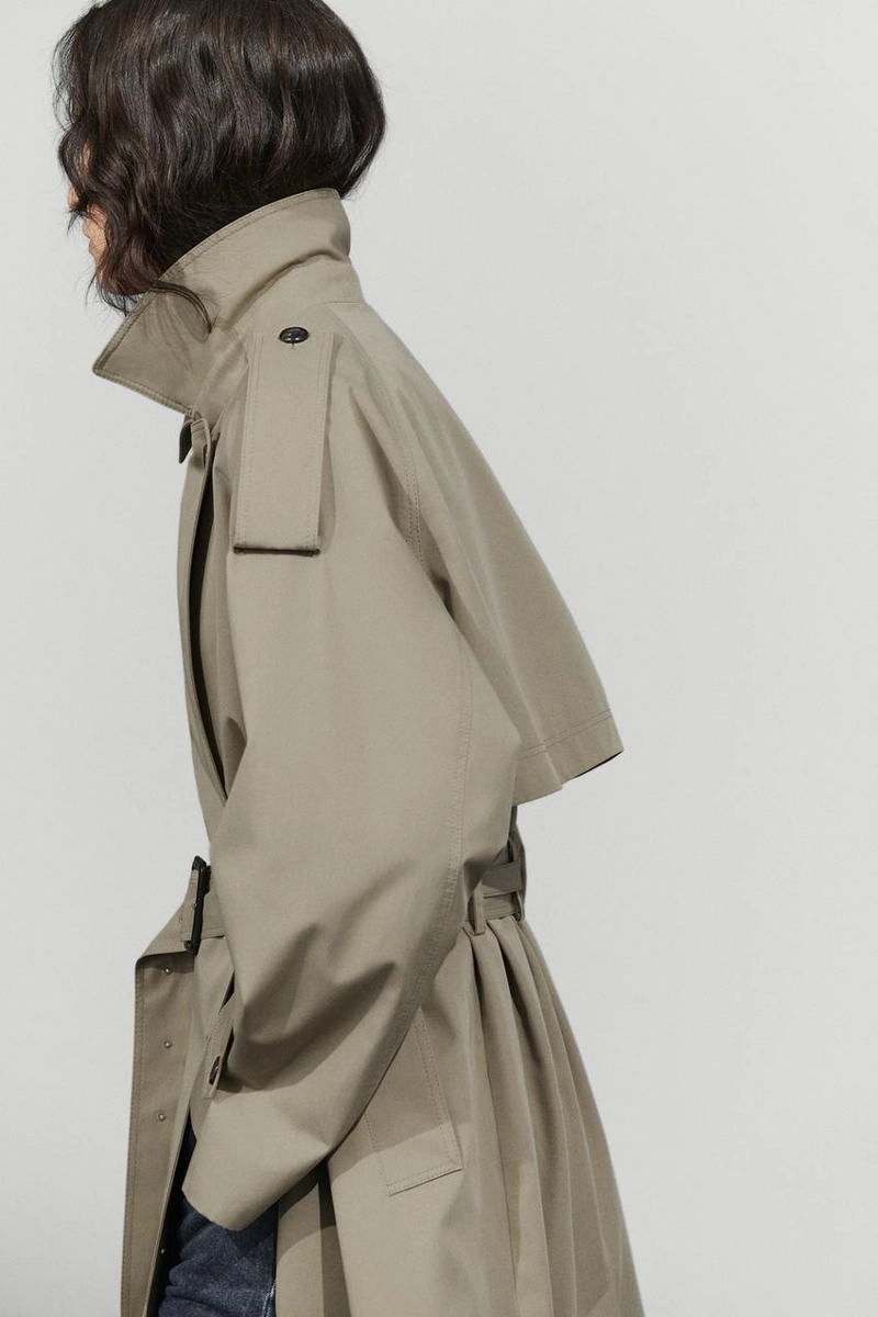 Двубортный тренч massimo dutti
