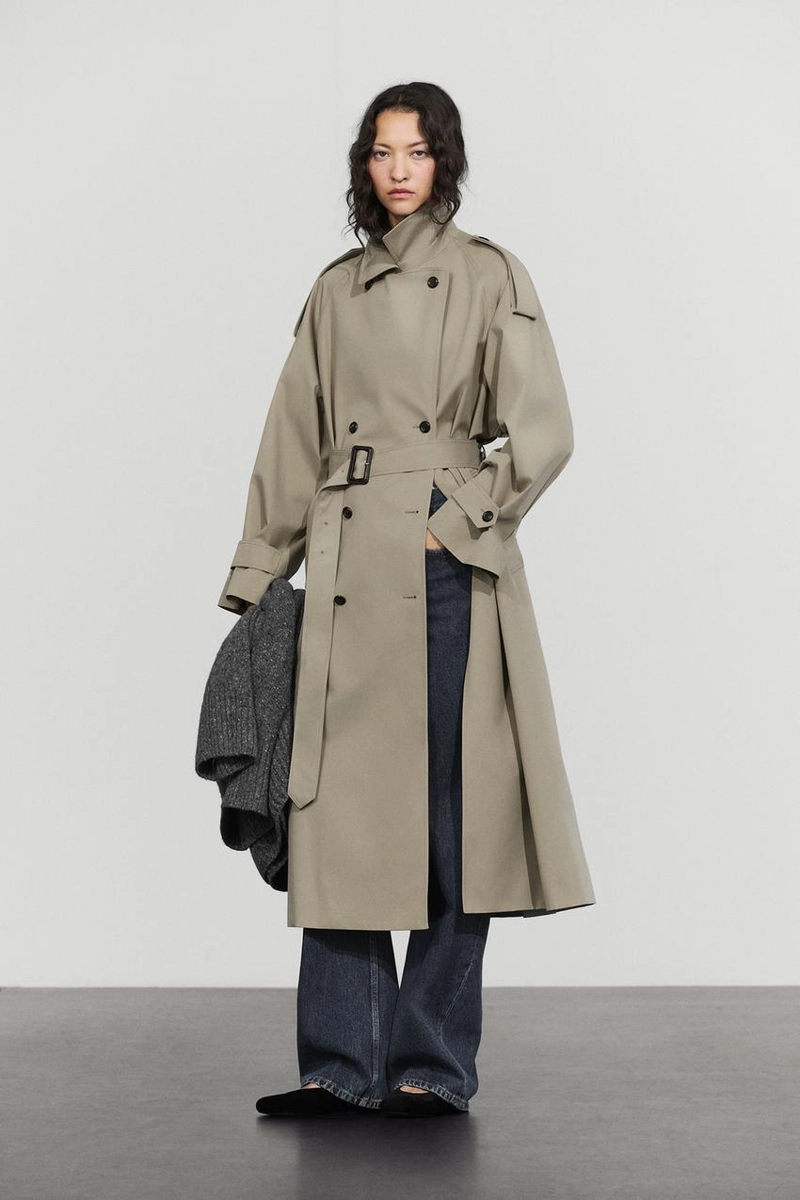 Двубортный тренч massimo dutti