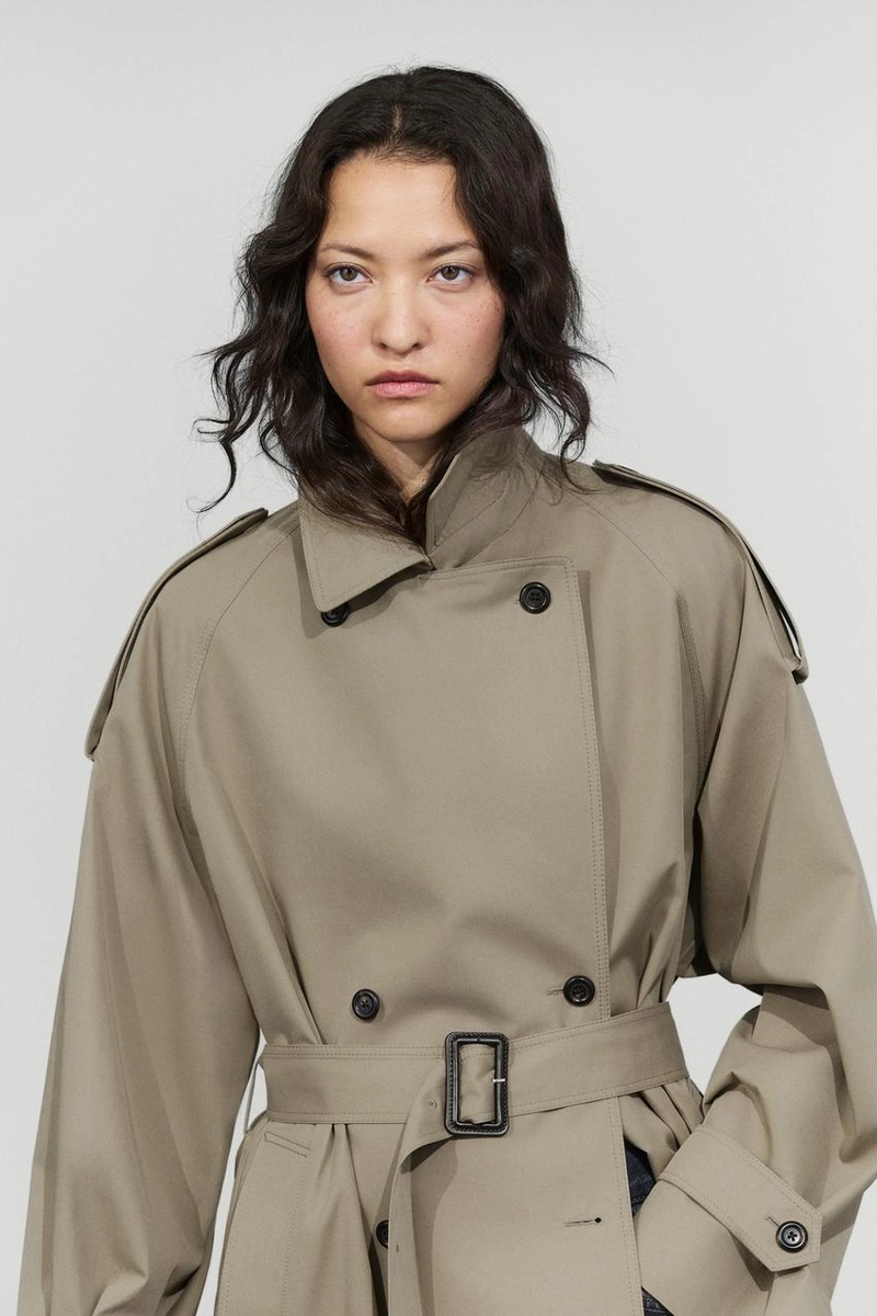 Двубортный тренч massimo dutti