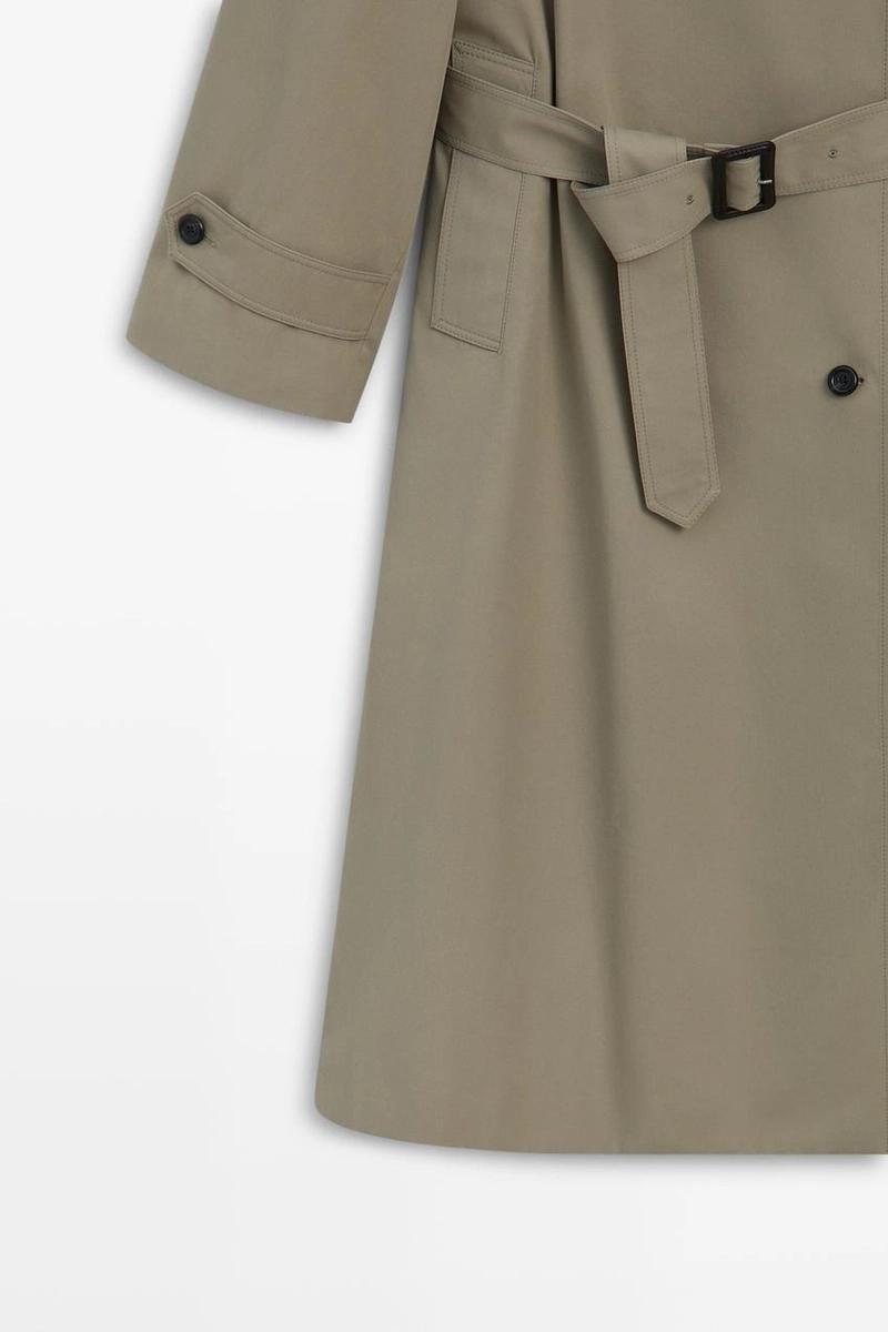 Двубортный тренч massimo dutti