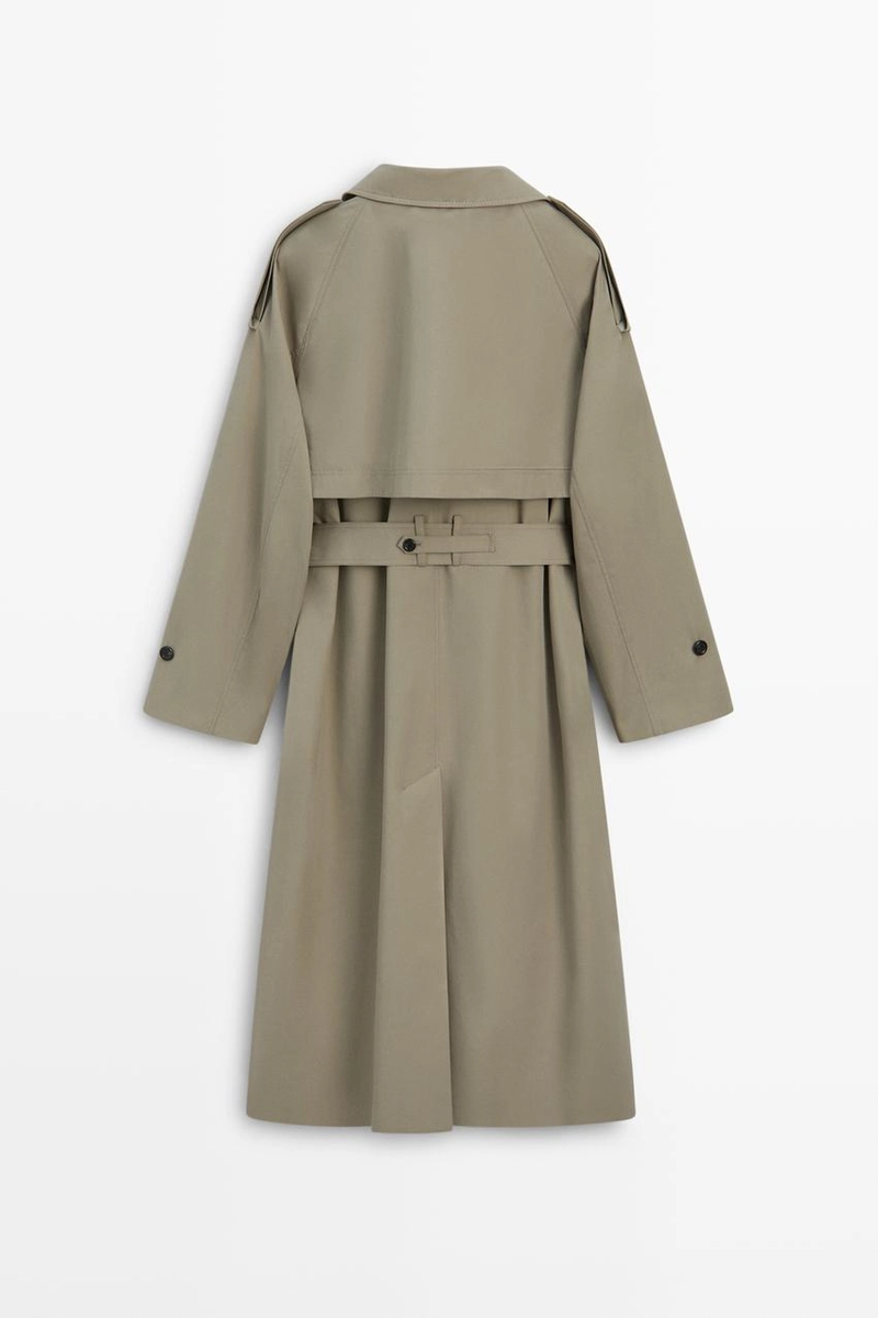 Двубортный тренч massimo dutti