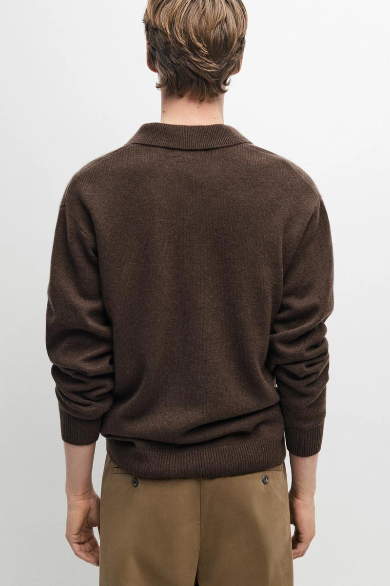 Вязаный поло-свитер с карманом