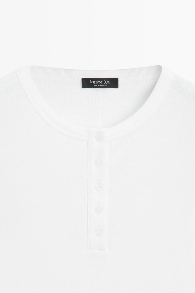 Футболка с длинным рукавом henley из 100% хлопка