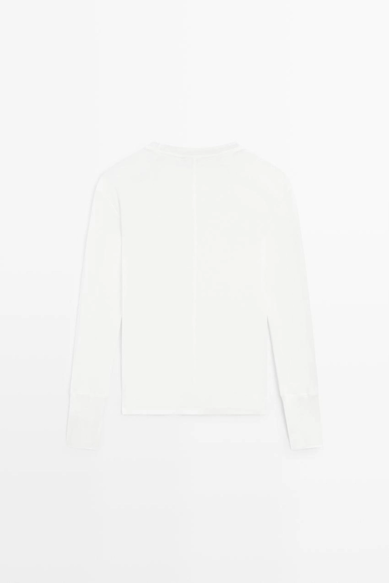 Футболка с длинными рукавами и деталями манжет от massimo dutti
