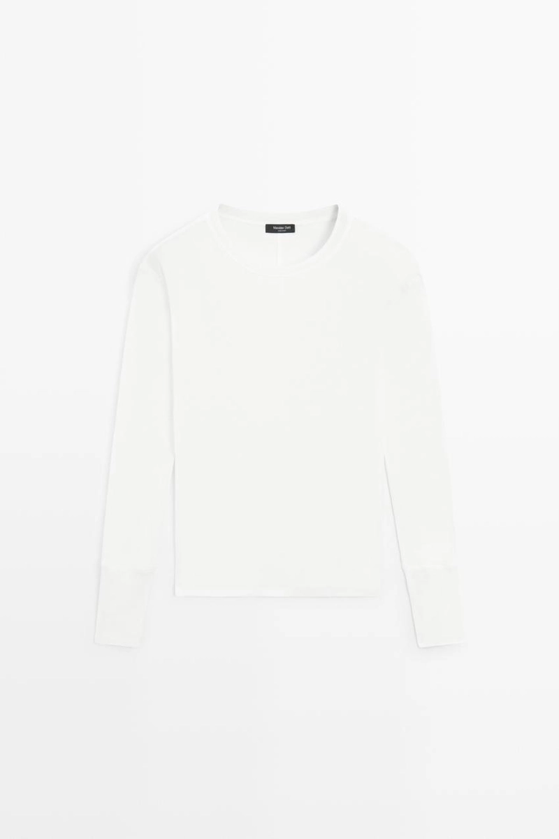 Футболка с длинными рукавами и деталями манжет от massimo dutti