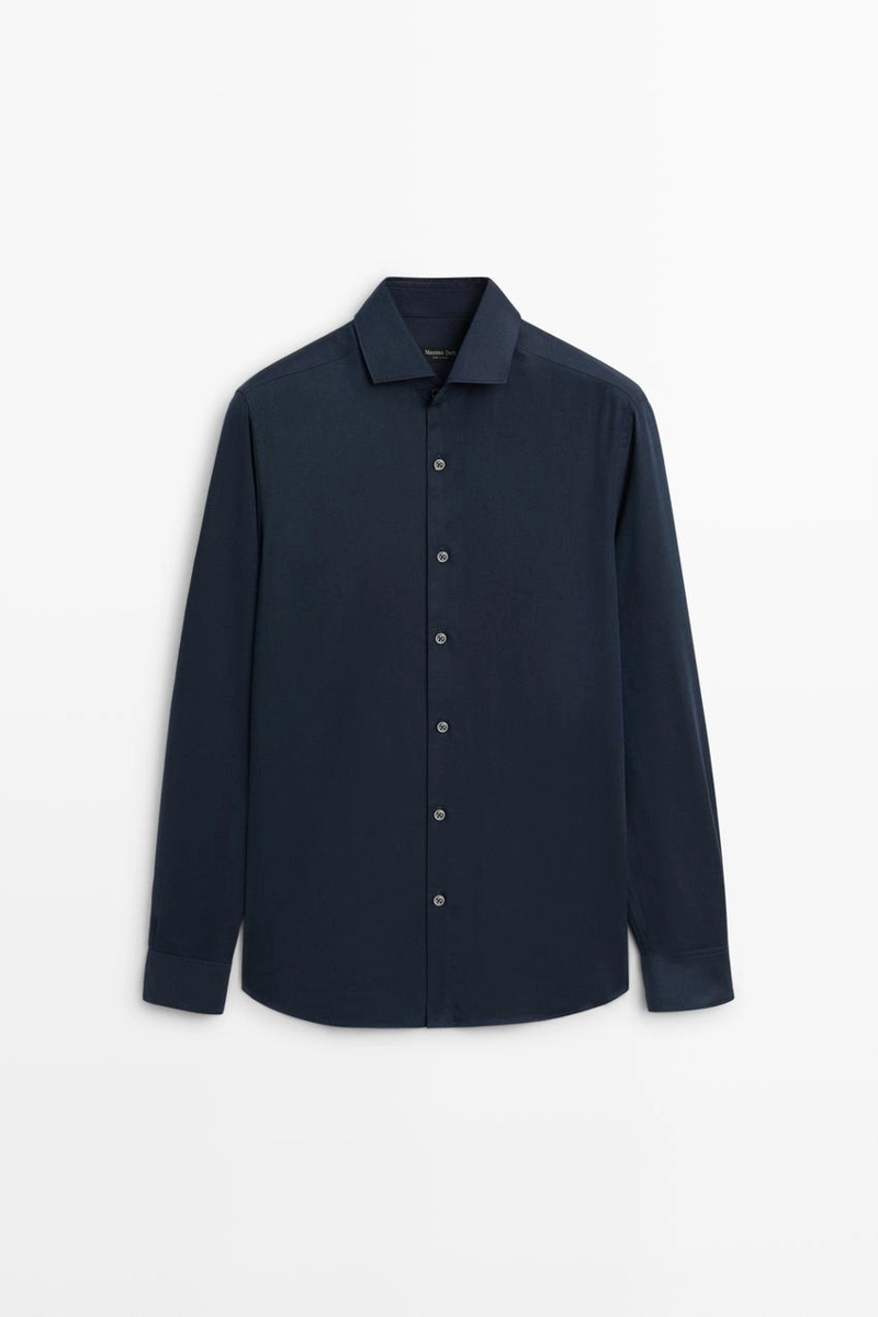 Рубашка regular fit из хлопковой смеси