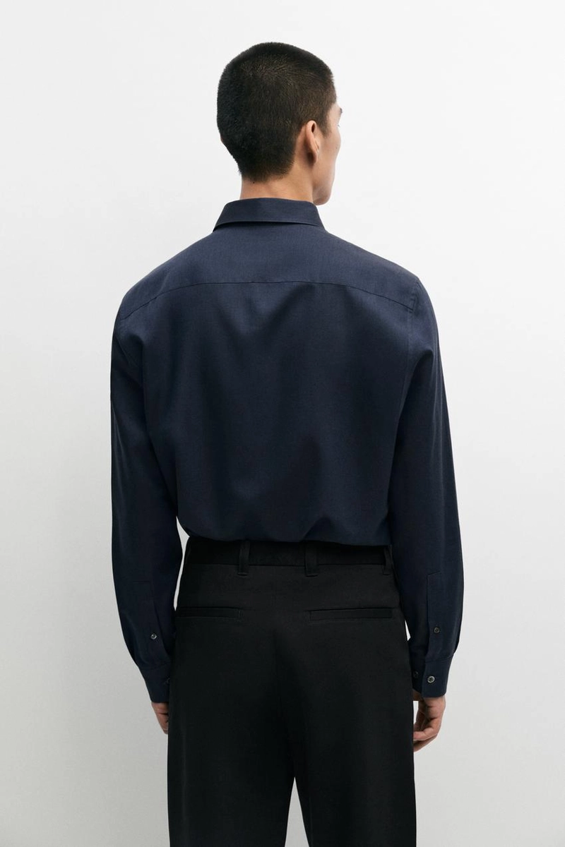 Рубашка regular fit из хлопковой смеси