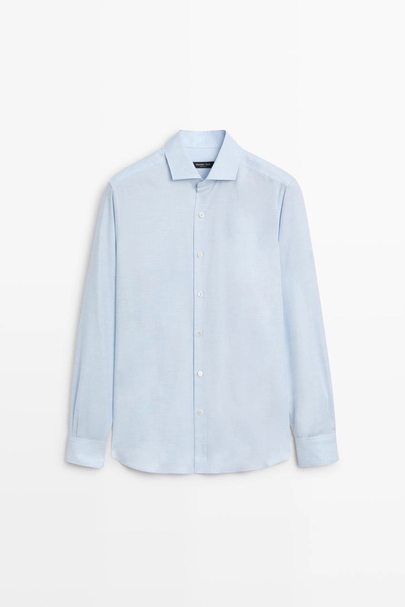 Рубашка regular fit из хлопкового микса