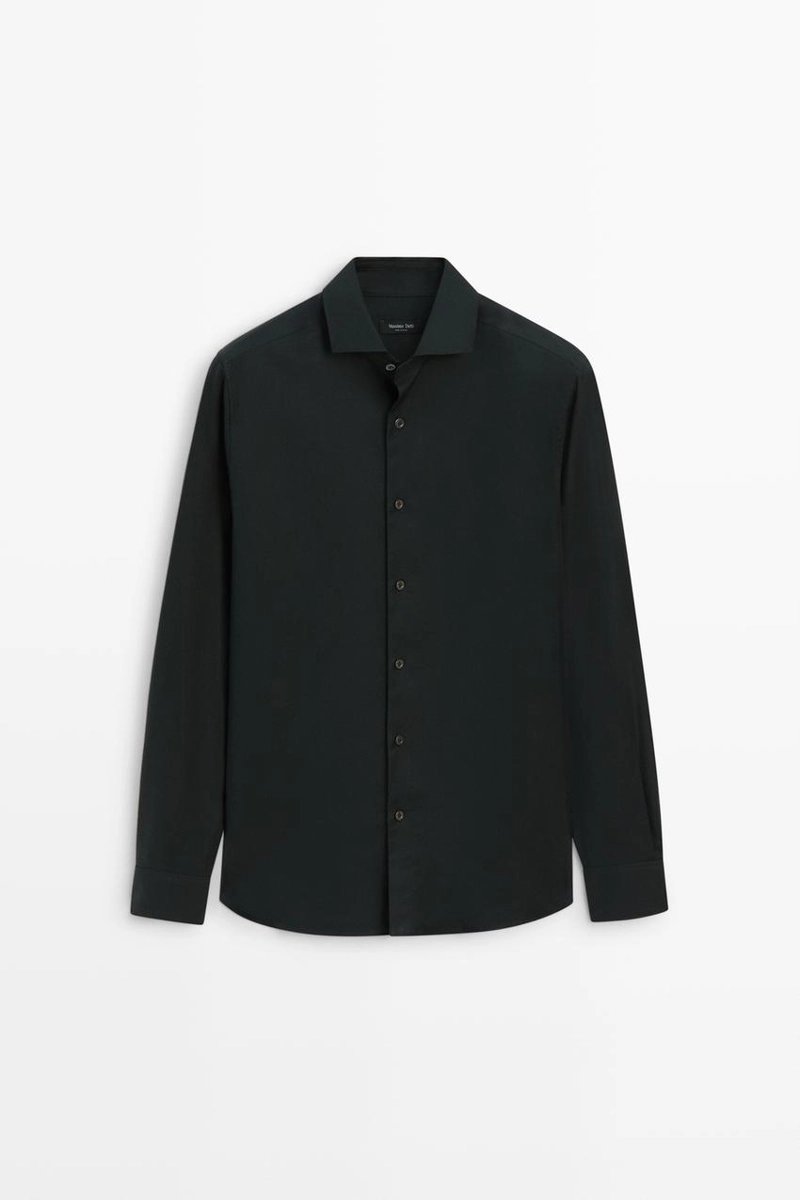 Рубашка regular fit из хлопковой смеси