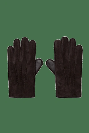 Перчатки из кожи с контрастной отделкой massimo dutti- Заказать в России