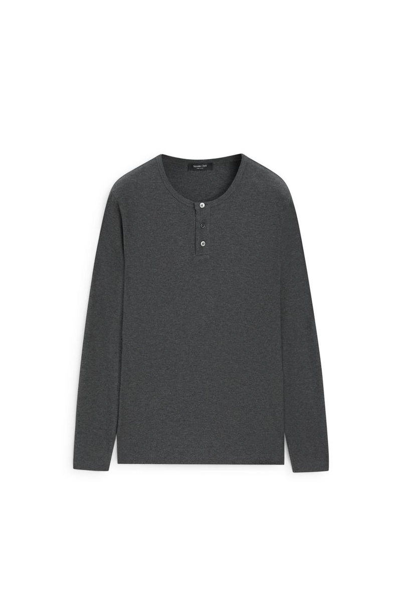 Футболка henley из хлопкового микса