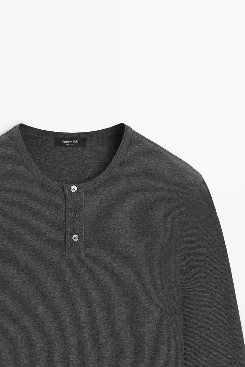 Футболка henley из хлопкового микса