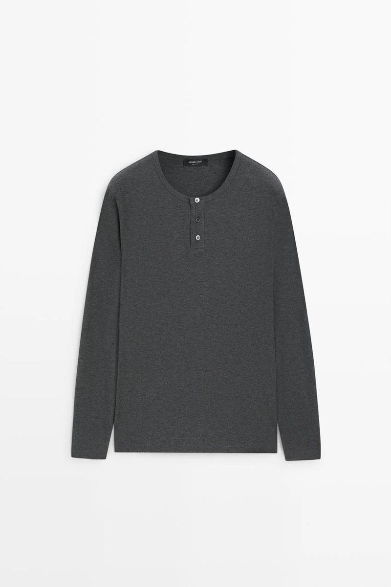 Футболка henley из хлопкового микса