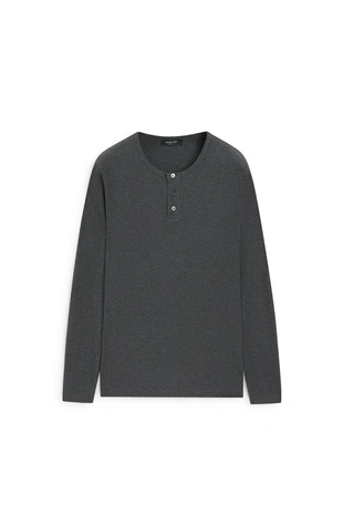 Футболка henley из хлопкового микса- Заказать в России