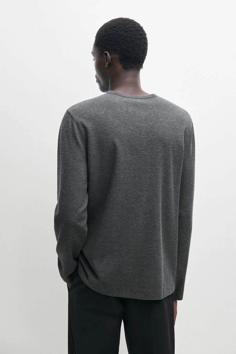 Футболка henley из хлопкового микса