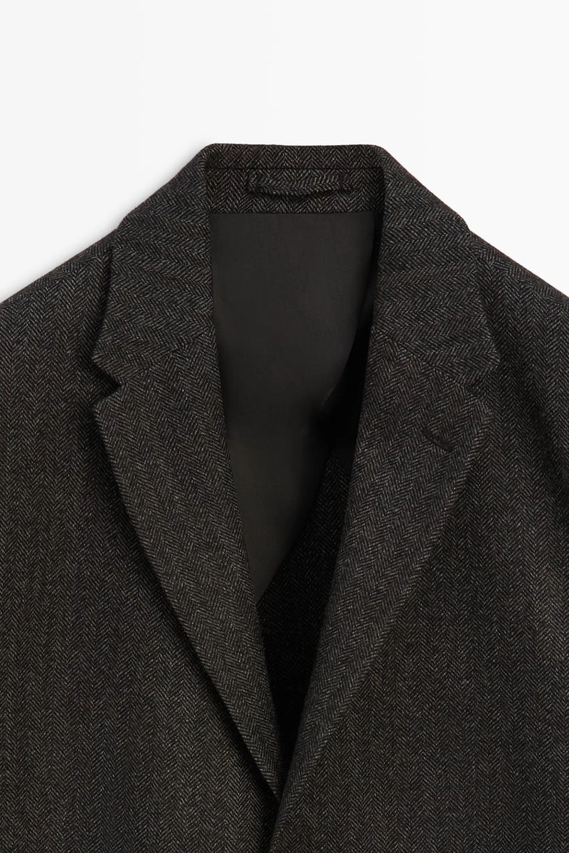 Пиджак из шерстяной смеси с узором елочка massimo dutti