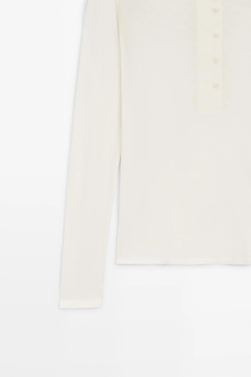 Футболка с длинным рукавом henley из 100% хлопка с утеплёнными плечами