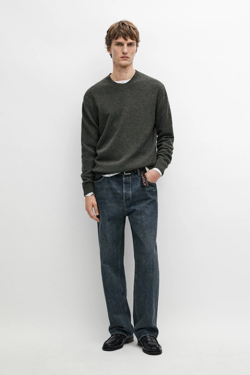 Свитер из пряжи меланж 100% шерсть