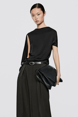 Купить Massimo Dutti Атласный топ с деталью на спине - ограниченная серия