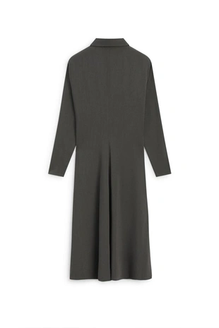Купить Massimo Dutti Платье-рубашка из струящейся шерстяной ткани - лимитированная коллекция