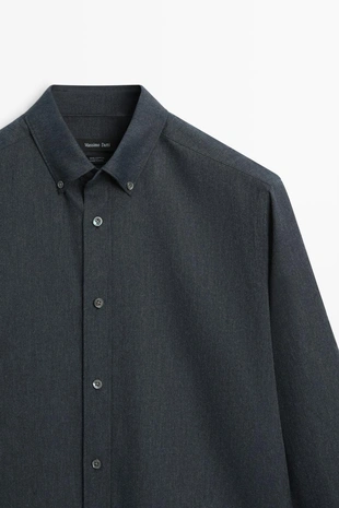 Рубашка regular fit oxford из 100% хлопка- Заказать в России