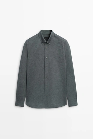 Рубашка regular fit oxford из 100% хлопка- Заказать в России