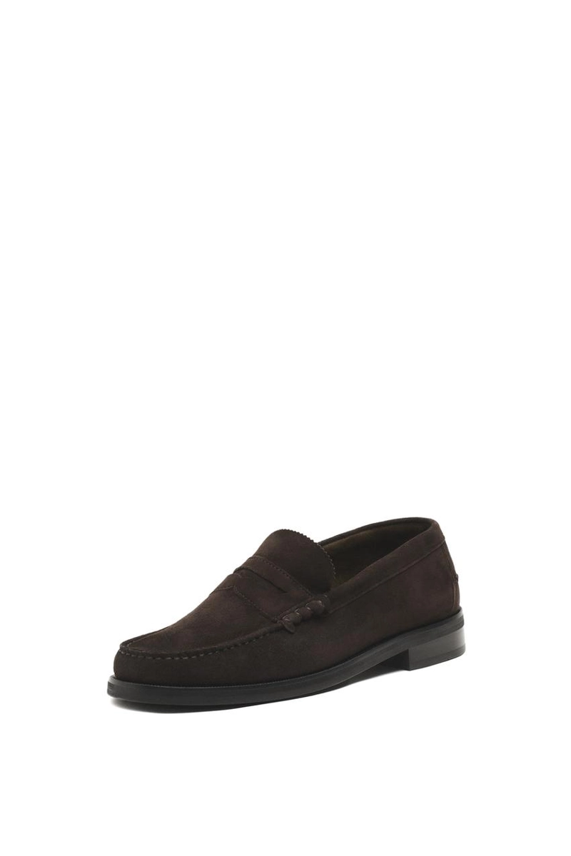 Кожаные лоферы с отверстием для монеты massimo dutti