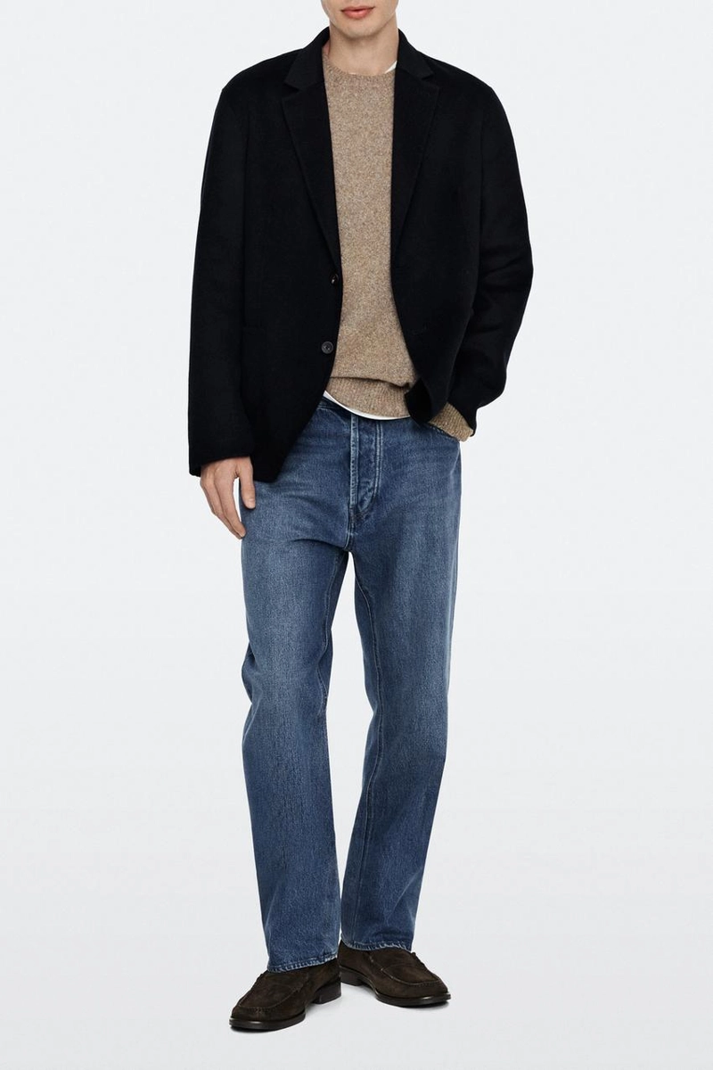 Кожаные лоферы с отверстием для монеты massimo dutti