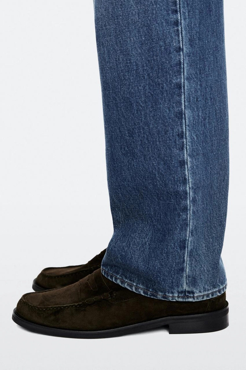 Кожаные лоферы с отверстием для монеты massimo dutti