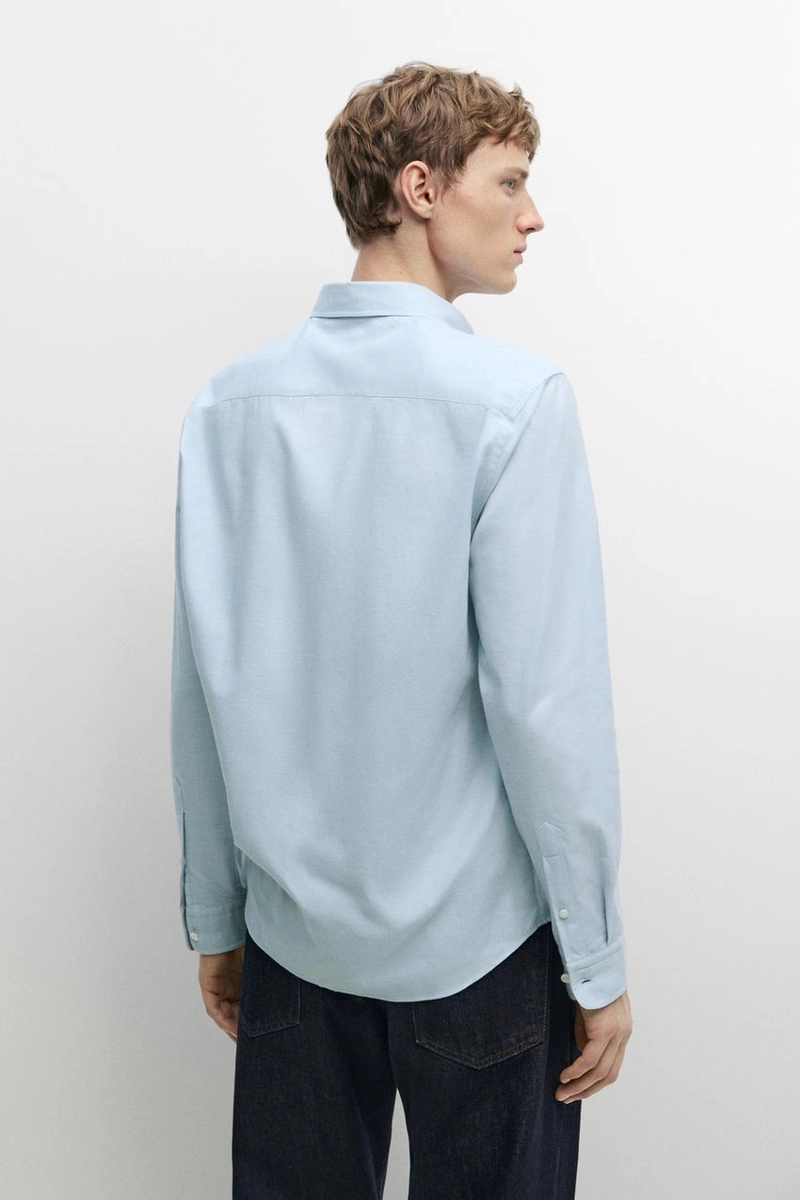 Рубашка regular fit из 100% меланжевого хлопка