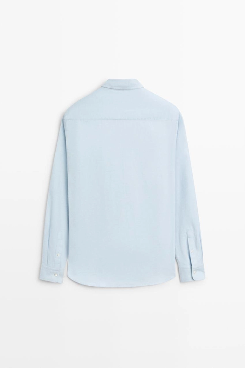 Рубашка regular fit из 100% меланжевого хлопка