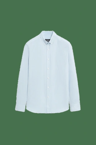 Рубашка regular fit из 100% меланжевого хлопка- Заказать в России