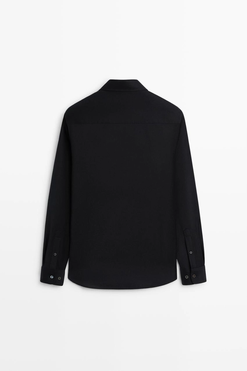 Рубашка regular fit из 100% шерсти