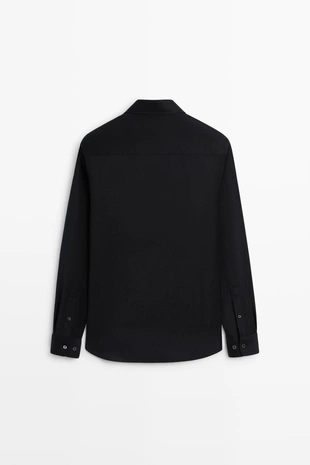 Рубашка regular fit из 100% шерсти- Заказать в России
